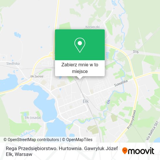 Mapa Rega Przedsiębiorstwo. Hurtownia. Gawryluk Józef Ełk