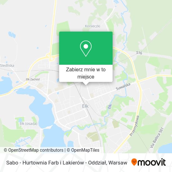 Mapa Sabo - Hurtownia Farb i Lakierów - Oddział