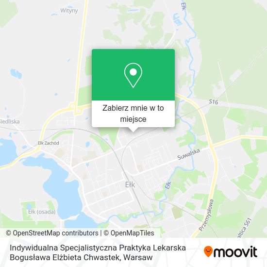 Mapa Indywidualna Specjalistyczna Praktyka Lekarska Bogusława Elżbieta Chwastek