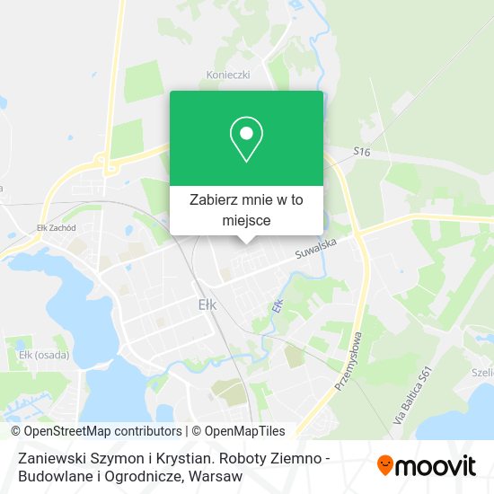 Mapa Zaniewski Szymon i Krystian. Roboty Ziemno - Budowlane i Ogrodnicze