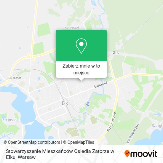 Mapa Stowarzyszenie Mieszkańców Osiedla Zatorze w Ełku