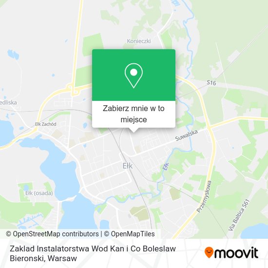 Mapa Zaklad Instalatorstwa Wod Kan i Co Boleslaw Bieronski