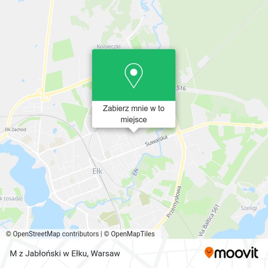 Mapa M z Jabłoński w Ełku