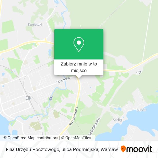 Mapa Filia Urzędu Pocztowego, ulica Podmiejska