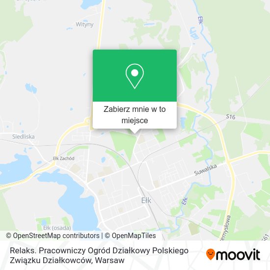 Mapa Relaks. Pracowniczy Ogród Działkowy Polskiego Związku Działkowców