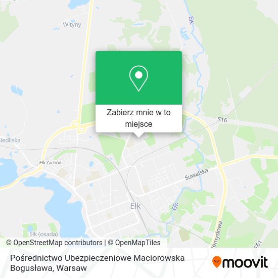 Mapa Pośrednictwo Ubezpieczeniowe Maciorowska Bogusława