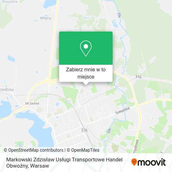 Mapa Markowski Zdzisław Usługi Transportowe Handel Obwoźny