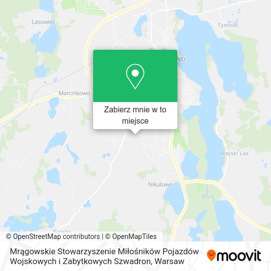 Mapa Mrągowskie Stowarzyszenie Miłośników Pojazdów Wojskowych i Zabytkowych Szwadron