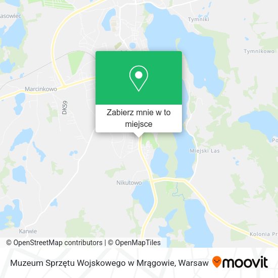 Mapa Muzeum Sprzętu Wojskowego w Mrągowie