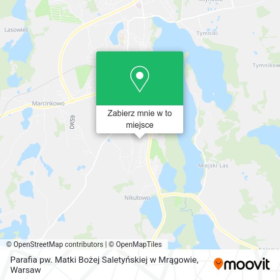 Mapa Parafia pw. Matki Bożej Saletyńskiej w Mrągowie