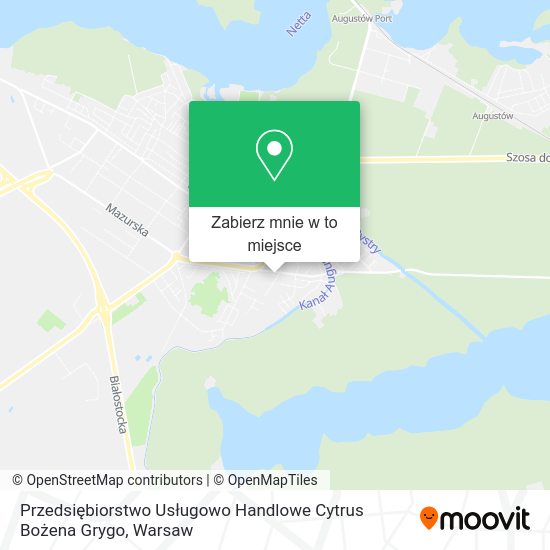 Mapa Przedsiębiorstwo Usługowo Handlowe Cytrus Bożena Grygo