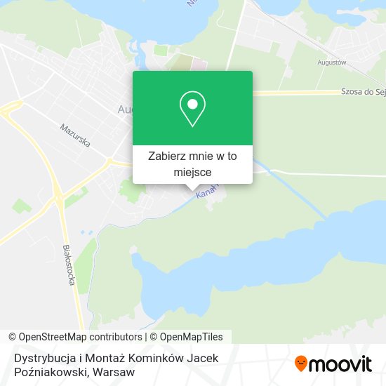 Mapa Dystrybucja i Montaż Kominków Jacek Poźniakowski