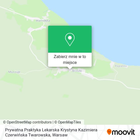 Mapa Prywatna Praktyka Lekarska Krystyna Kazimiera Czerwińska Twarowska