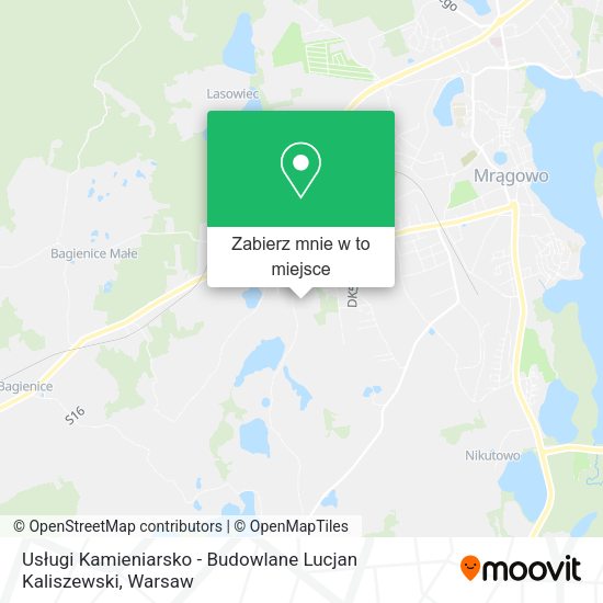 Mapa Usługi Kamieniarsko - Budowlane Lucjan Kaliszewski