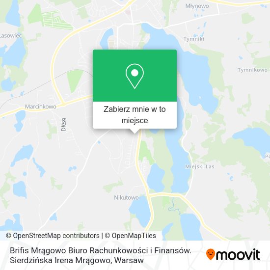 Mapa Brifis Mrągowo Biuro Rachunkowości i Finansów. Sierdzińska Irena Mrągowo