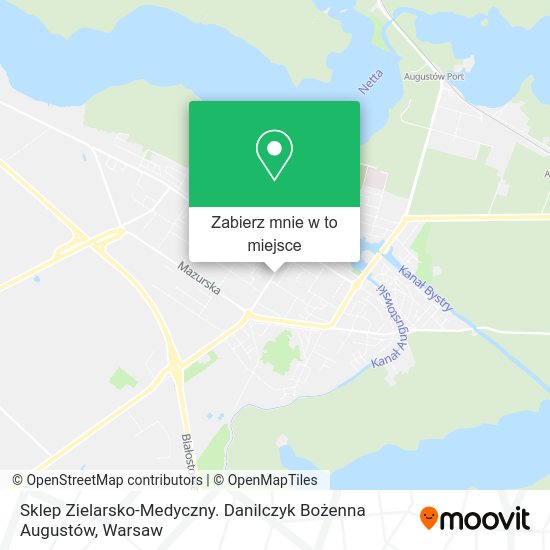 Mapa Sklep Zielarsko-Medyczny. Danilczyk Bożenna Augustów