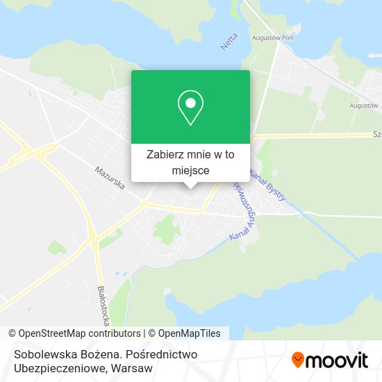 Mapa Sobolewska Bożena. Pośrednictwo Ubezpieczeniowe