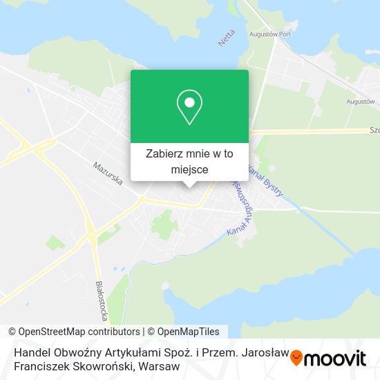 Mapa Handel Obwoźny Artykułami Spoż. i Przem. Jarosław Franciszek Skowroński