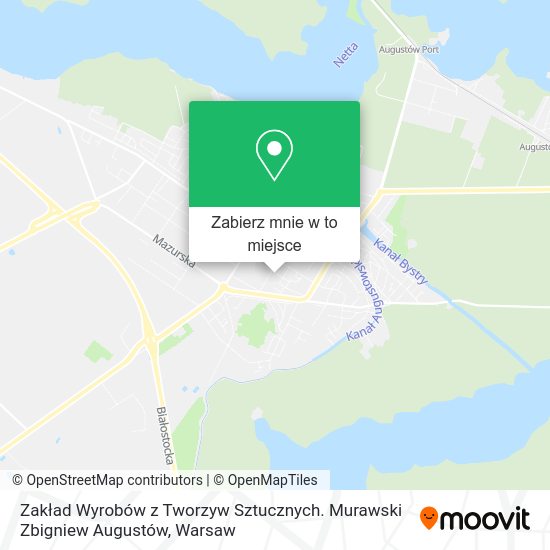 Mapa Zakład Wyrobów z Tworzyw Sztucznych. Murawski Zbigniew Augustów