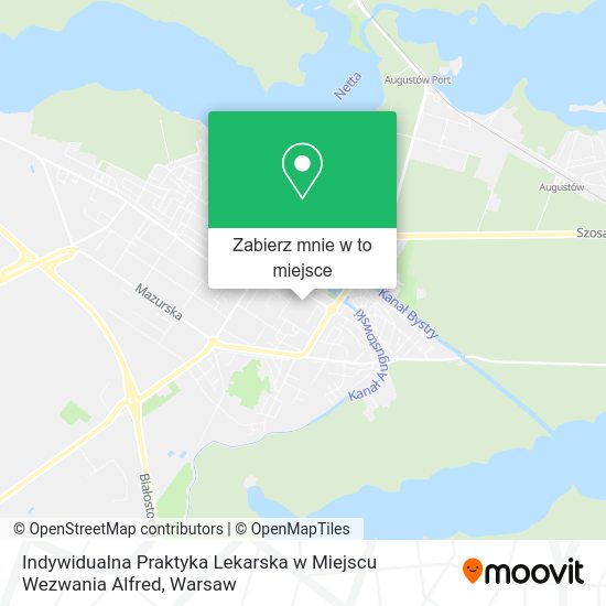 Mapa Indywidualna Praktyka Lekarska w Miejscu Wezwania Alfred