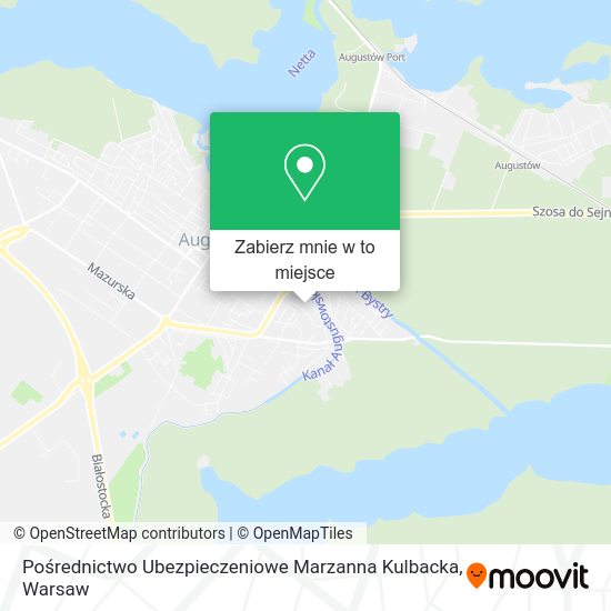 Mapa Pośrednictwo Ubezpieczeniowe Marzanna Kulbacka