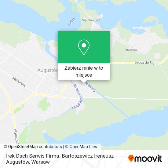 Mapa Irek-Dach Serwis Firma. Bartoszewicz Ireneusz Augustów