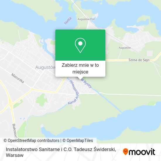 Mapa Instalatorstwo Sanitarne i C.O. Tadeusz Świderski