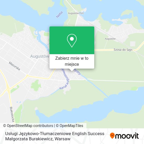 Mapa Usługi Językowo-Tłumaczeniowe English Success Małgorzata Burakiewicz