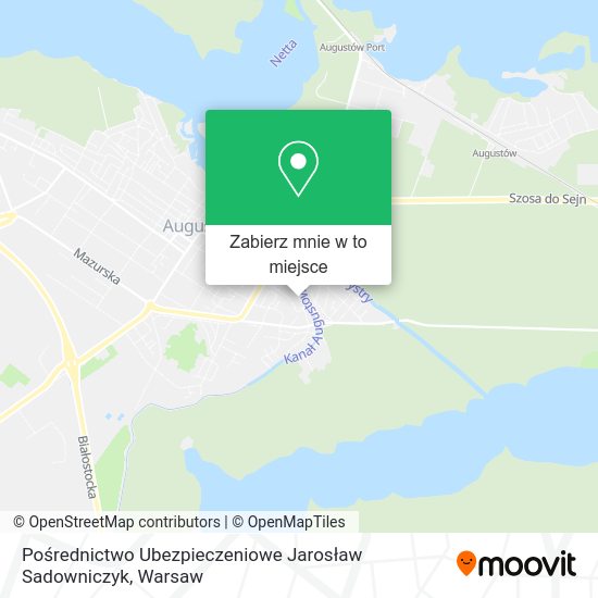 Mapa Pośrednictwo Ubezpieczeniowe Jarosław Sadowniczyk