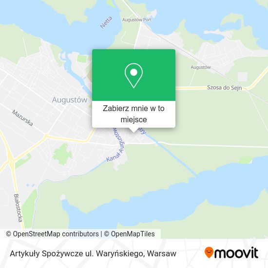 Mapa Artykuły Spożywcze ul. Waryńskiego