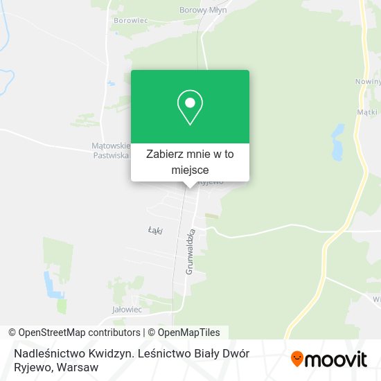 Mapa Nadleśnictwo Kwidzyn. Leśnictwo Biały Dwór Ryjewo