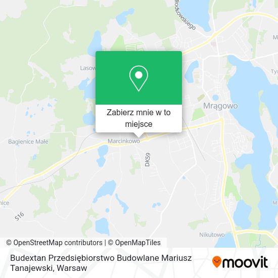 Mapa Budextan Przedsiębiorstwo Budowlane Mariusz Tanajewski