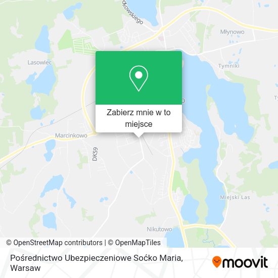 Mapa Pośrednictwo Ubezpieczeniowe Soćko Maria