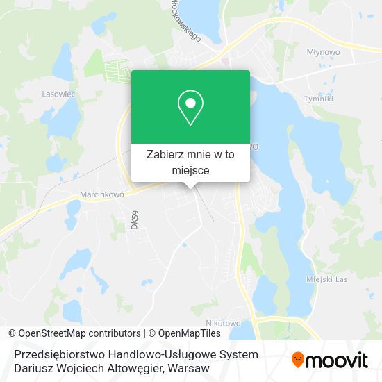 Mapa Przedsiębiorstwo Handlowo-Usługowe System Dariusz Wojciech Altowęgier