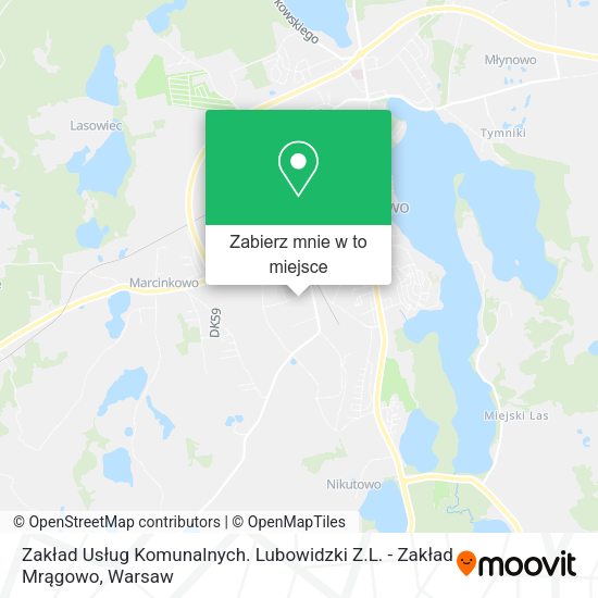 Mapa Zakład Usług Komunalnych. Lubowidzki Z.L. - Zakład Mrągowo