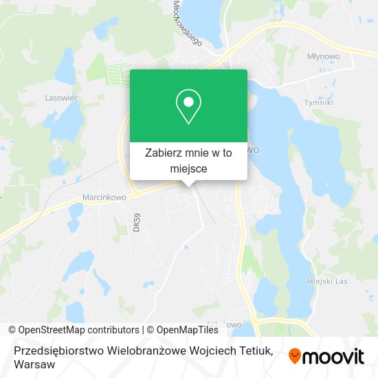 Mapa Przedsiębiorstwo Wielobranżowe Wojciech Tetiuk