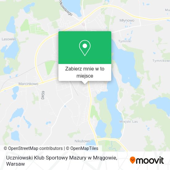 Mapa Uczniowski Klub Sportowy Mazury w Mrągowie