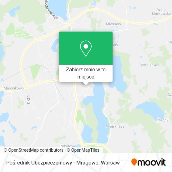 Mapa Pośrednik Ubezpieczeniowy - Mragowo