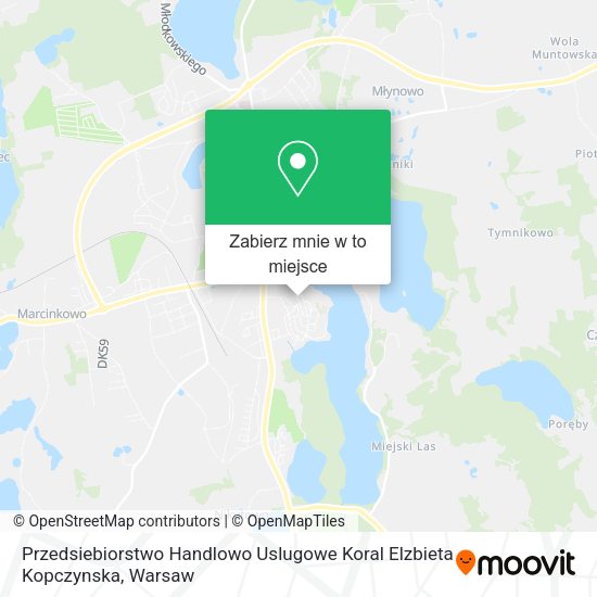 Mapa Przedsiebiorstwo Handlowo Uslugowe Koral Elzbieta Kopczynska