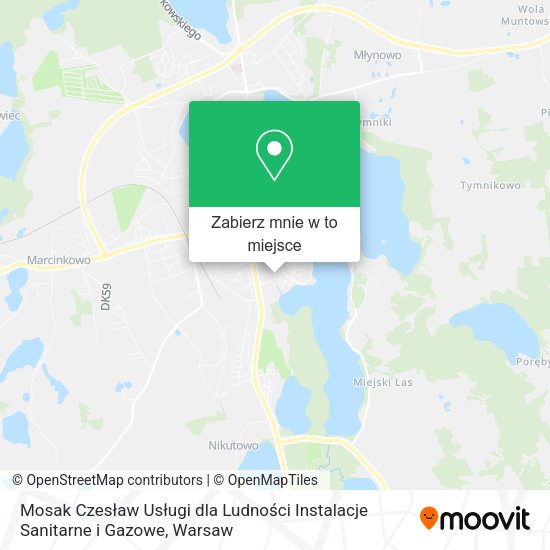 Mapa Mosak Czesław Usługi dla Ludności Instalacje Sanitarne i Gazowe