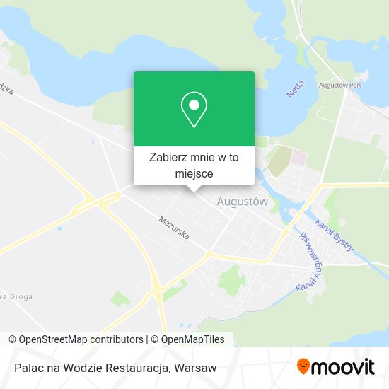 Mapa Palac na Wodzie Restauracja