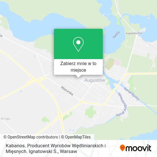 Mapa Kabanos. Producent Wyrobów Wędliniarskich i Mięsnych. Ignatowski S.