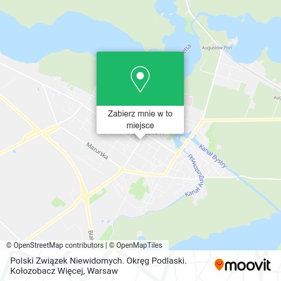 Mapa Polski Związek Niewidomych. Okręg Podlaski. Kołozobacz Więcej