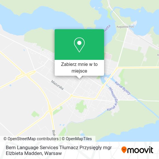 Mapa Bem Language Services Tłumacz Przysięgły mgr Elżbieta Madden