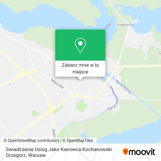 Mapa Swiadczenie Uslug Jako Kierowca Kochanowski Grzegorz