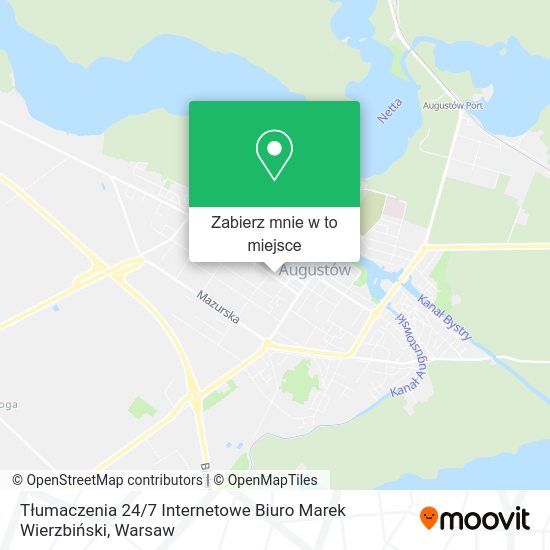 Mapa Tłumaczenia 24 / 7 Internetowe Biuro Marek Wierzbiński