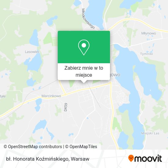 Mapa bł. Honorata Koźmińskiego