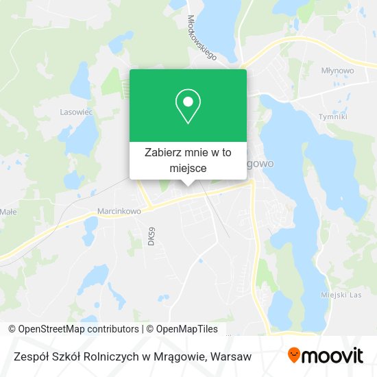 Mapa Zespół Szkół Rolniczych w Mrągowie