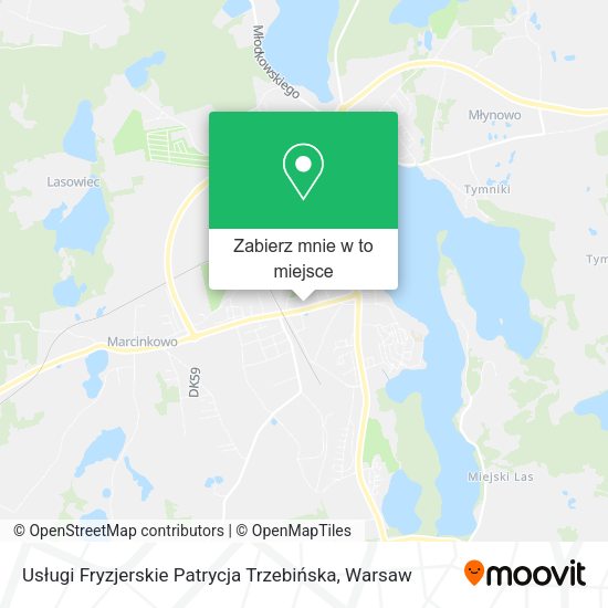 Mapa Usługi Fryzjerskie Patrycja Trzebińska