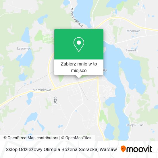 Mapa Sklep Odzieżowy Olimpia Bożena Sieracka